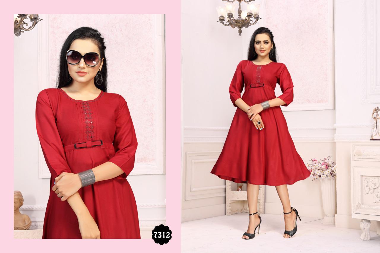 Ft Diamond 2 Latest Fancy Casual Wear Designer Flair Rayon Kurti Collection